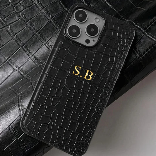 Personalised Crocodile Leather Phone Case - Vélanoworld