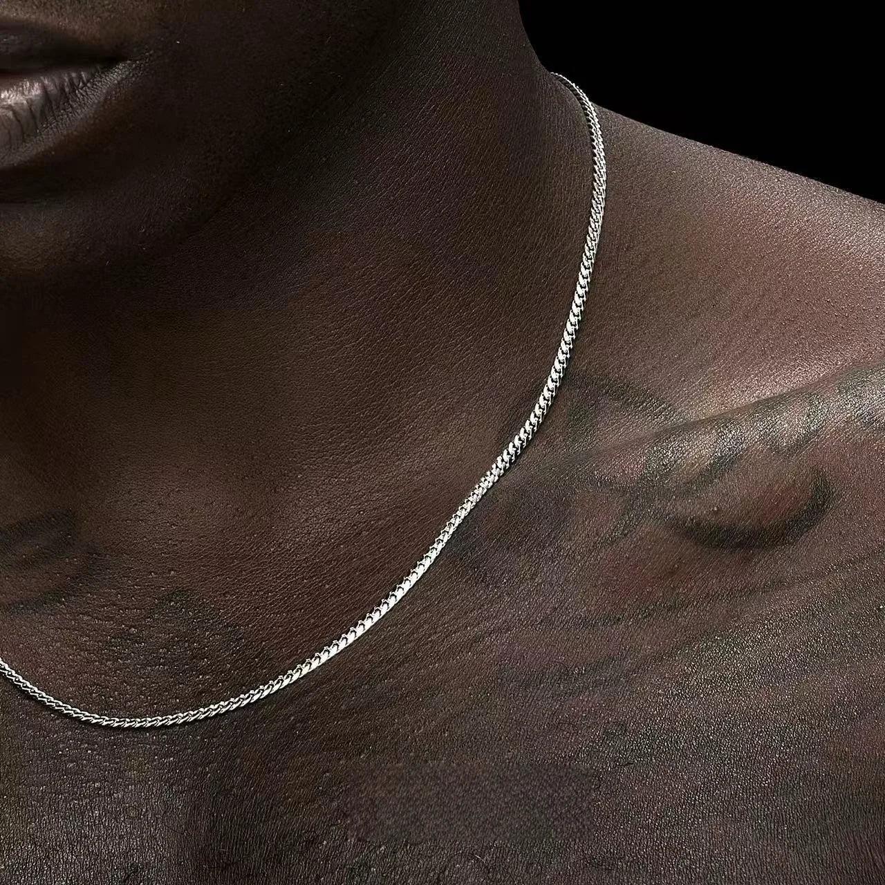 3.5mm Silver Stainless Steel Cuban Chain Necklace - Vélanoworld