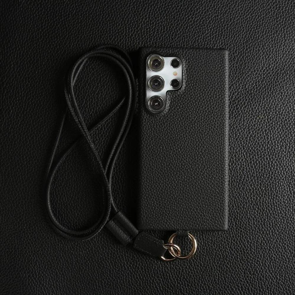 Luxury Leather Crossbody Samsung Case - Vélanoworld