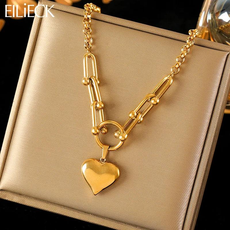 Stainless Steel Heart Pendant Necklace - Vélanoworld