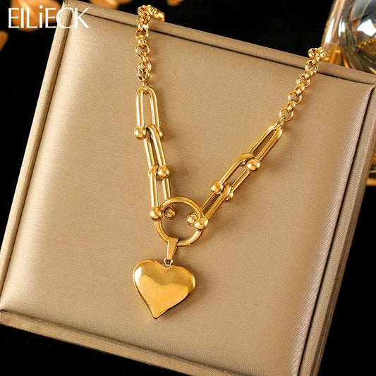 Stainless Steel Heart Pendant Necklace - Vélanoworld