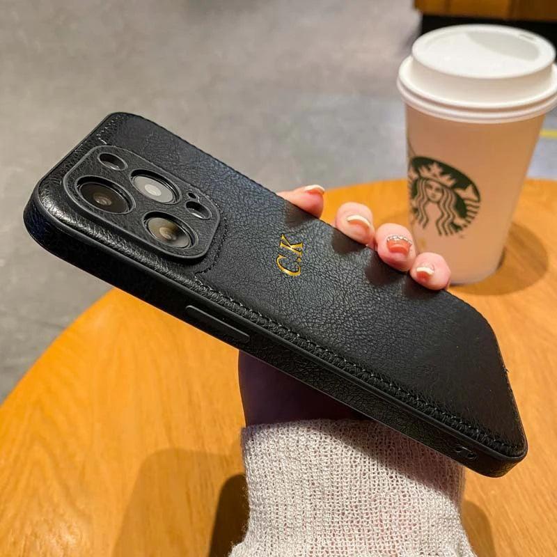 Leather Personalised iPhone Case - Vélanoworld