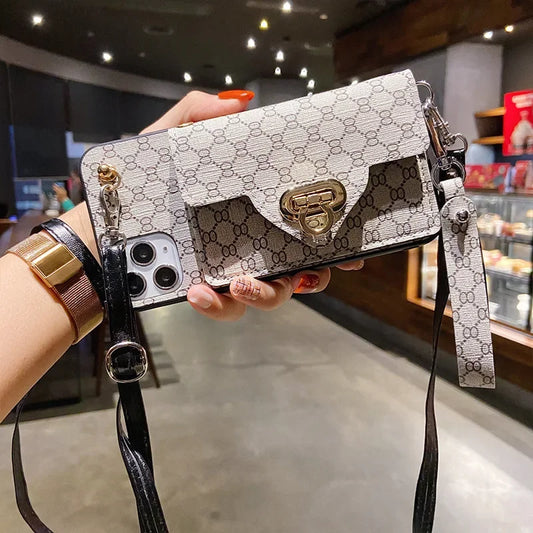 Luxury Fashion Leather Crossbody Wallet Phone Case - Vélanoworld