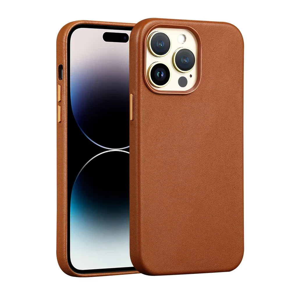 MagSafe Natural Leather iPhone Case - Vélanoworld