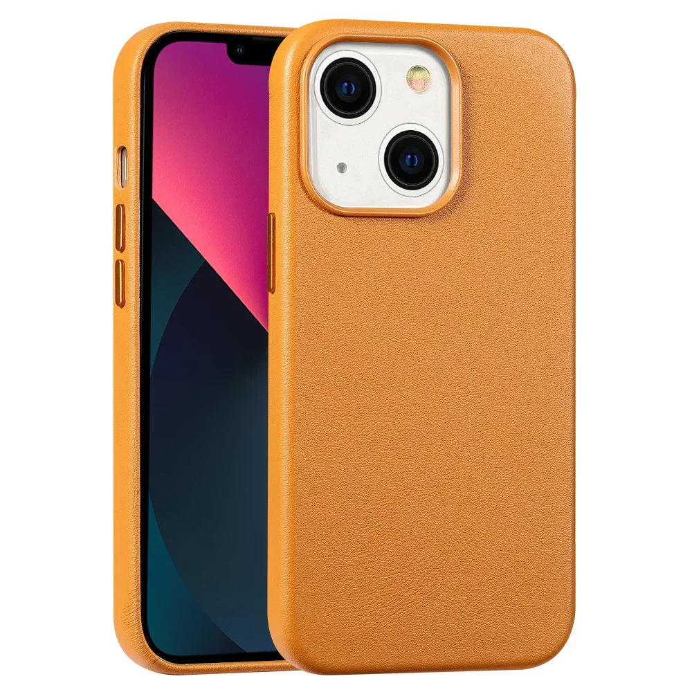 MagSafe Natural Leather iPhone Case - Vélanoworld