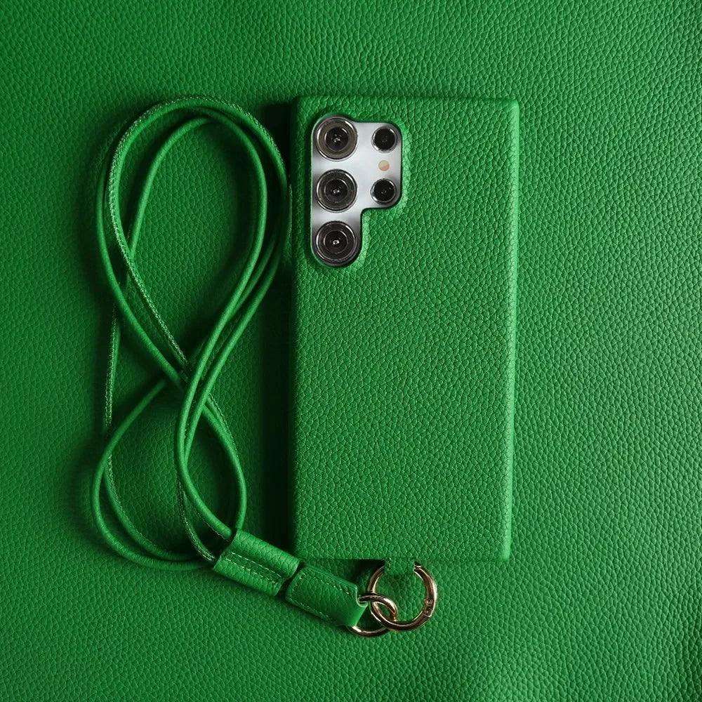 Luxury Leather Crossbody Samsung Case - Vélanoworld
