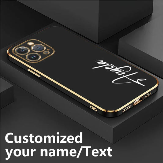 Personalised Name Case – Custom Plated Silicone Cover for iPhone - Vélanoworld