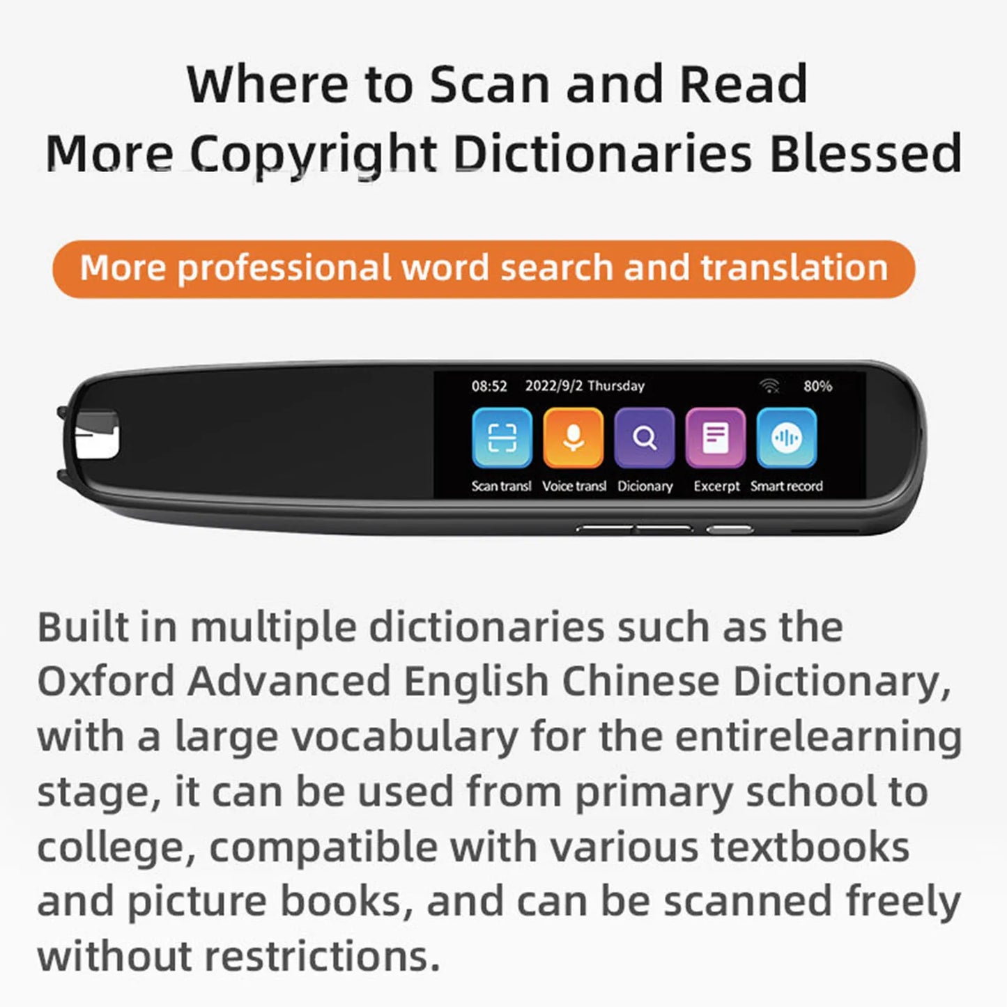 Smart Scanning Translation Pen – 131 Languages