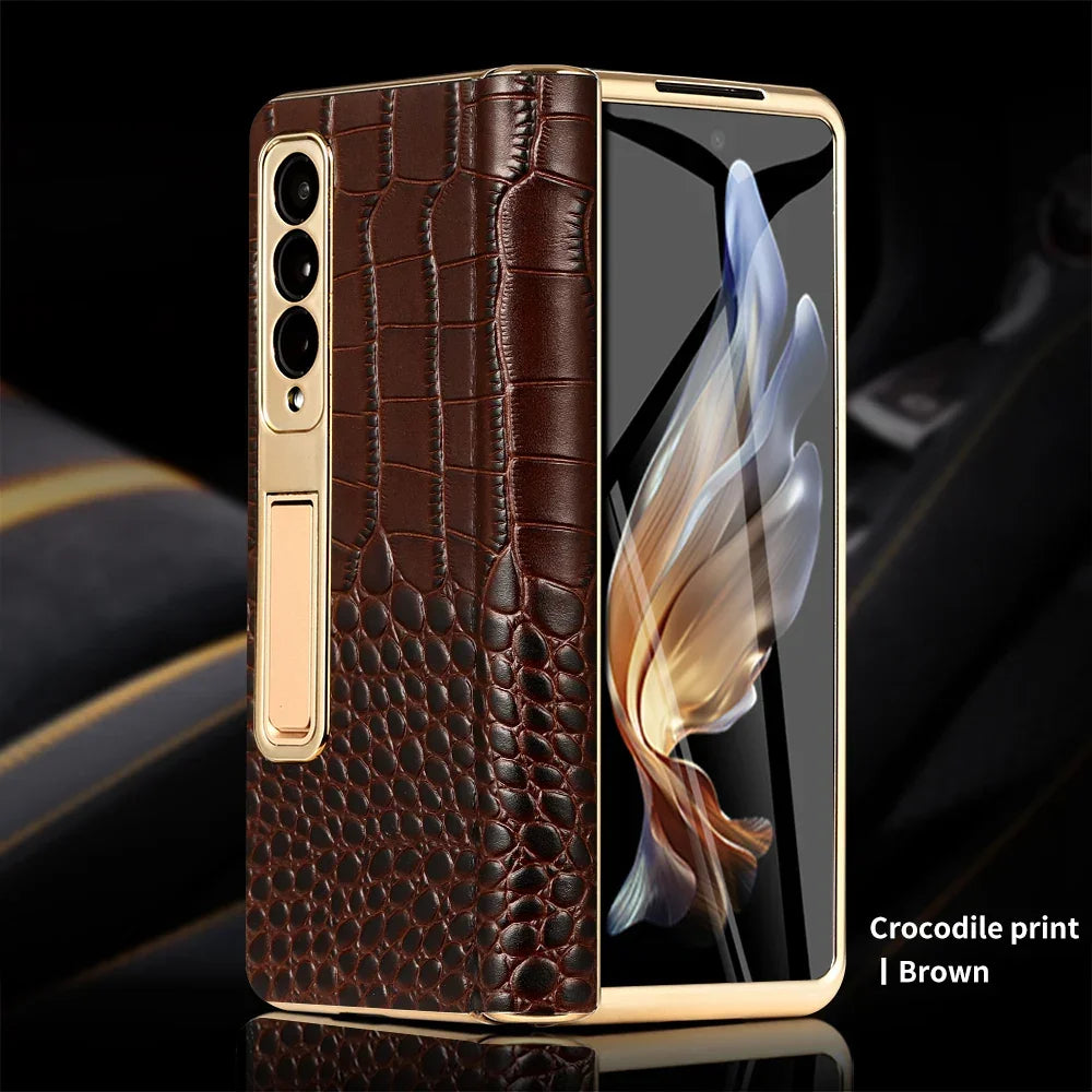 Premium Cowhide Leather Samsung Galaxy Z Fold Case - Vélanoworld