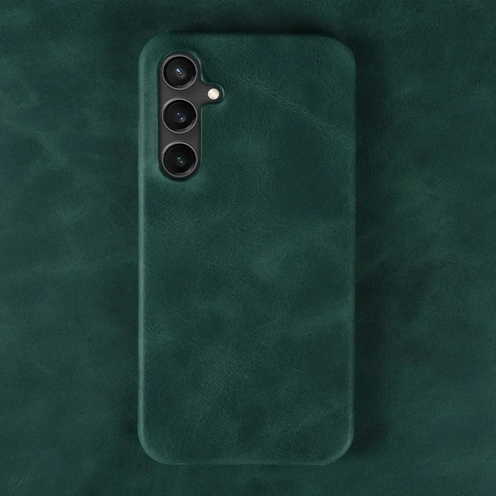 Genuine Leather Case for Samsung Galaxy – Retro Protective Cover - Vélanoworld