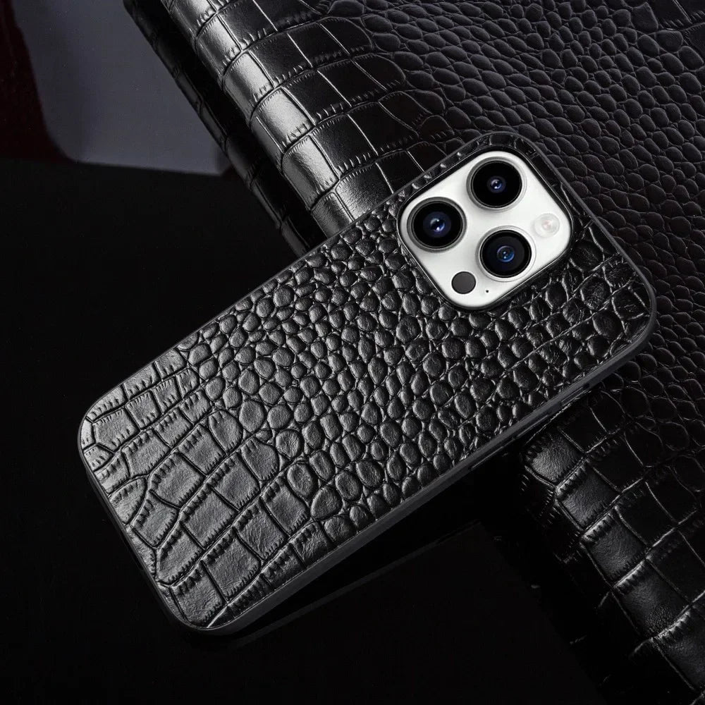 Premium Crocodile Genuine Leather iPhone Case - Vélanoworld