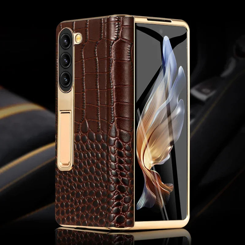 Premium Cowhide Leather Samsung Galaxy Z Fold Case - Vélanoworld