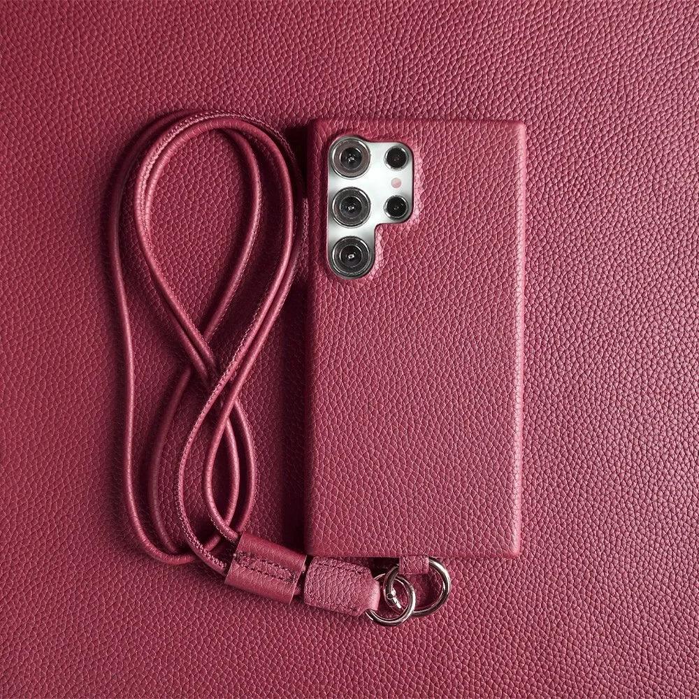 Luxury Leather Crossbody Samsung Case - Vélanoworld