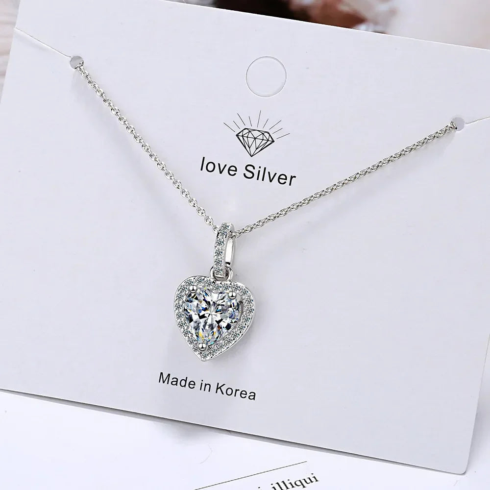 925 Sterling Silver Heart Pendant Necklace for Women - Vélanoworld