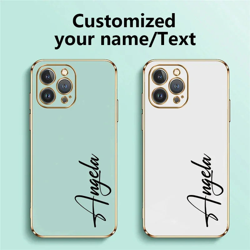 Personalised Name Case – Custom Plated Silicone Cover for iPhone - Vélanoworld