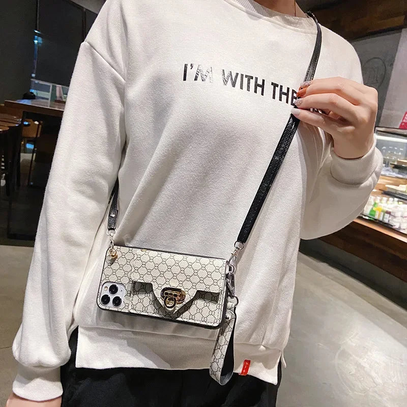 Luxury Fashion Leather Crossbody Wallet Phone Case - Vélanoworld