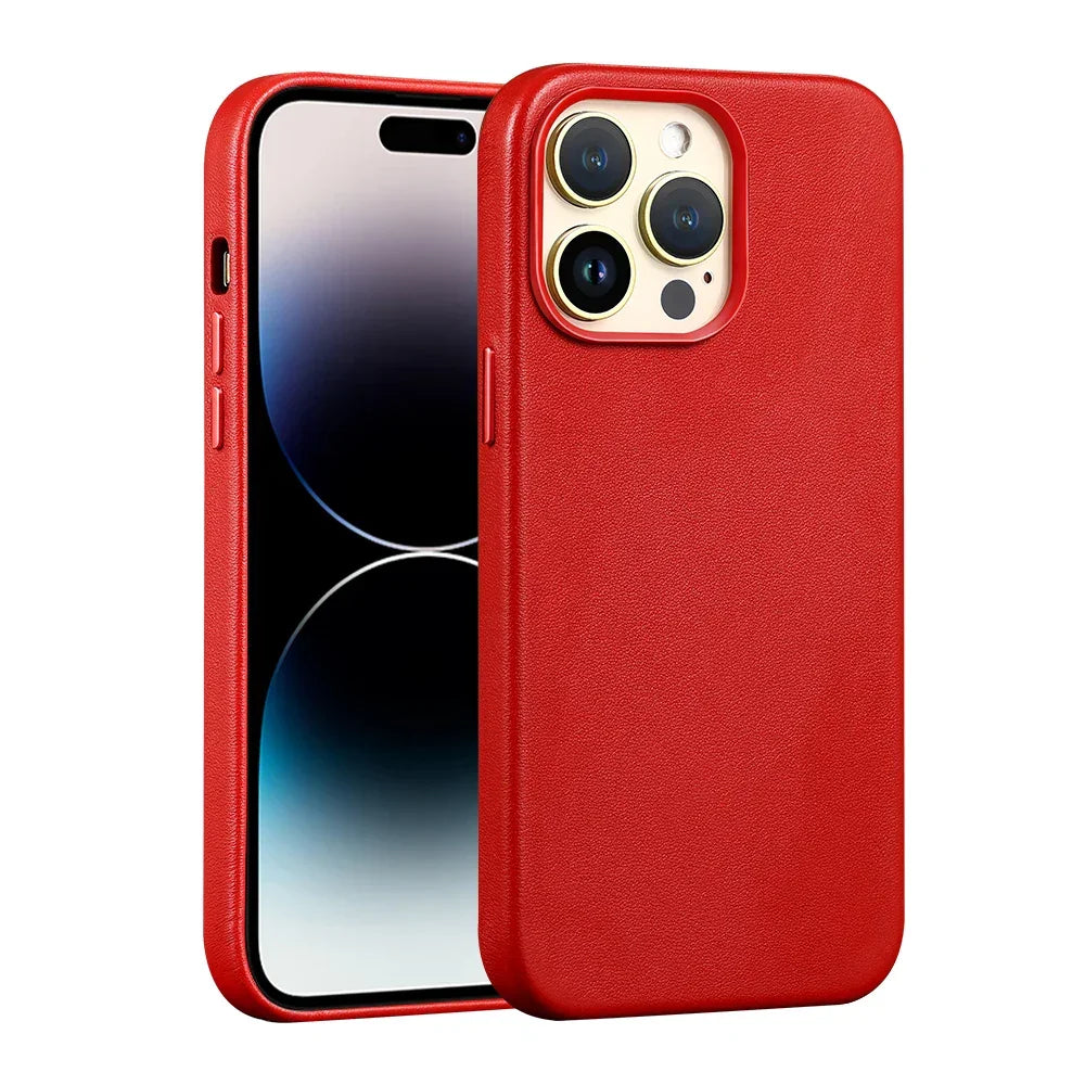 MagSafe Natural Leather iPhone Case - Vélanoworld