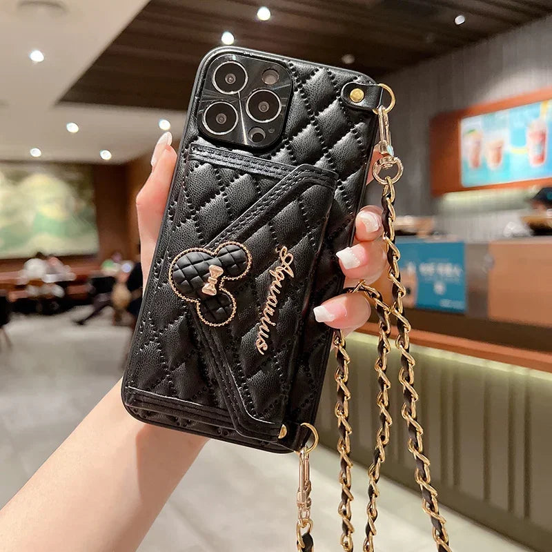 Luxury Leather iPhone Case with Wallet - Vélanoworld