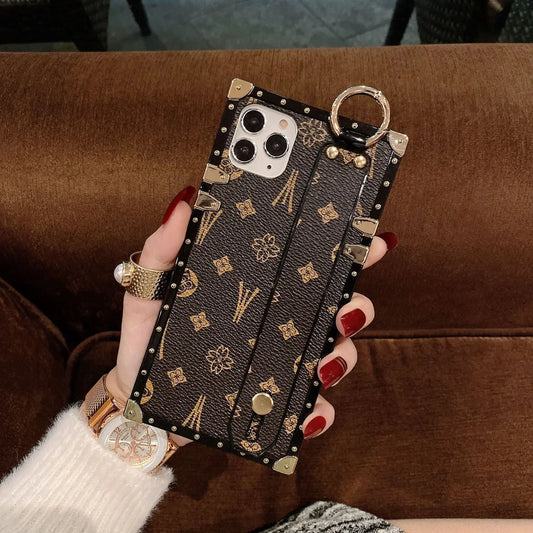 Luxury Leather Wrist Strap iPhone Case - Vélanoworld