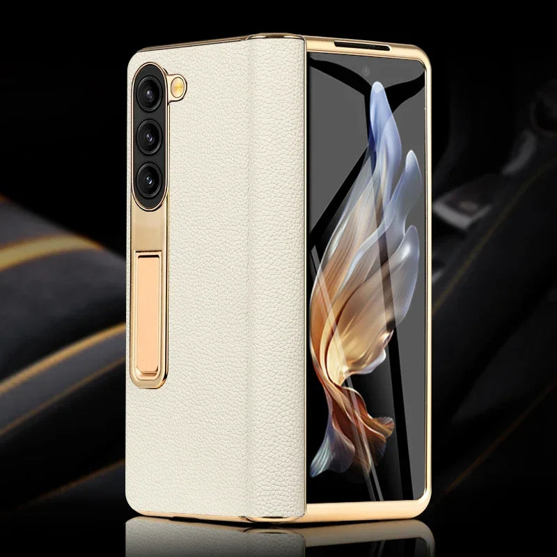 Premium Cowhide Leather Samsung Galaxy Z Fold Case - Vélanoworld