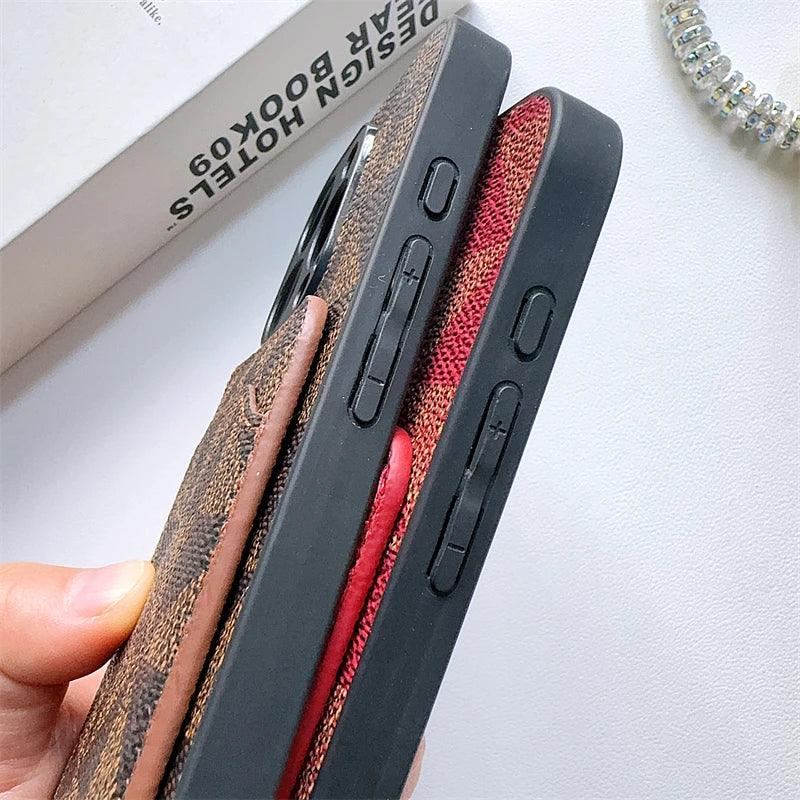 Leather iPhone Case with Card Holder - Vélanoworld