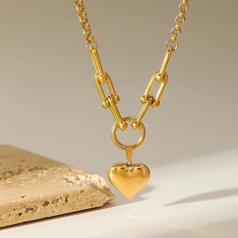 Stainless Steel Heart Pendant Necklace - Vélanoworld