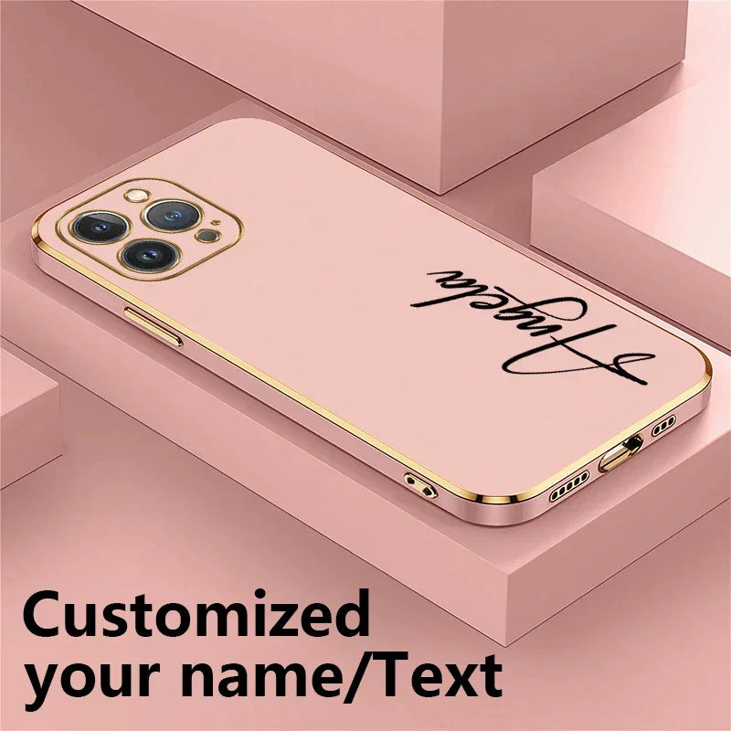 Personalised Name Case – Custom Plated Silicone Cover for iPhone - Vélanoworld