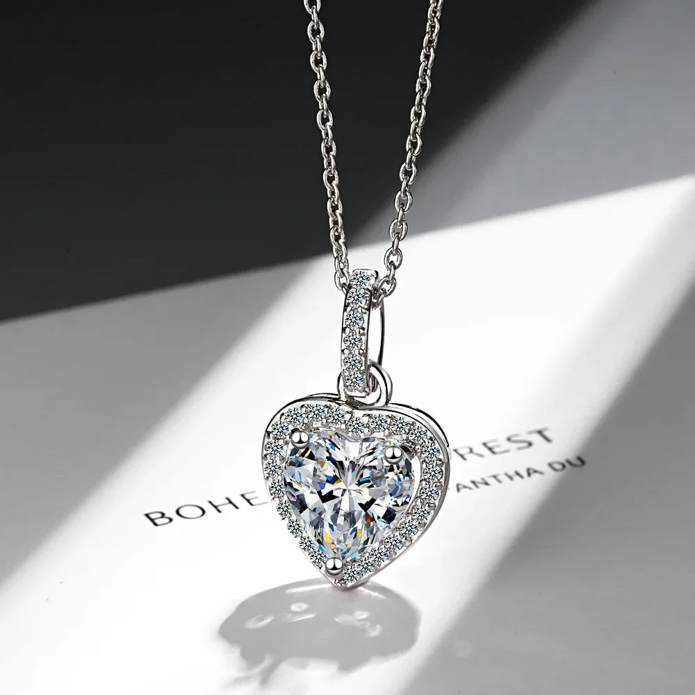 925 Sterling Silver Heart Pendant Necklace for Women - Vélanoworld