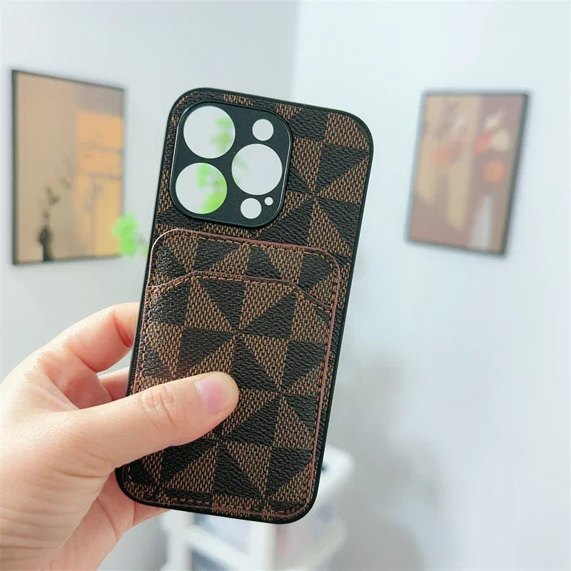Leather iPhone Case with Card Holder - Vélanoworld