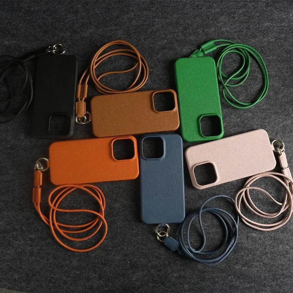 Leather Crossbody iPhone Case - Vélanoworld