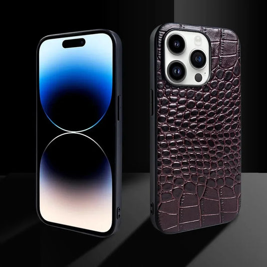 Premium Crocodile Genuine Leather iPhone Case - Vélanoworld