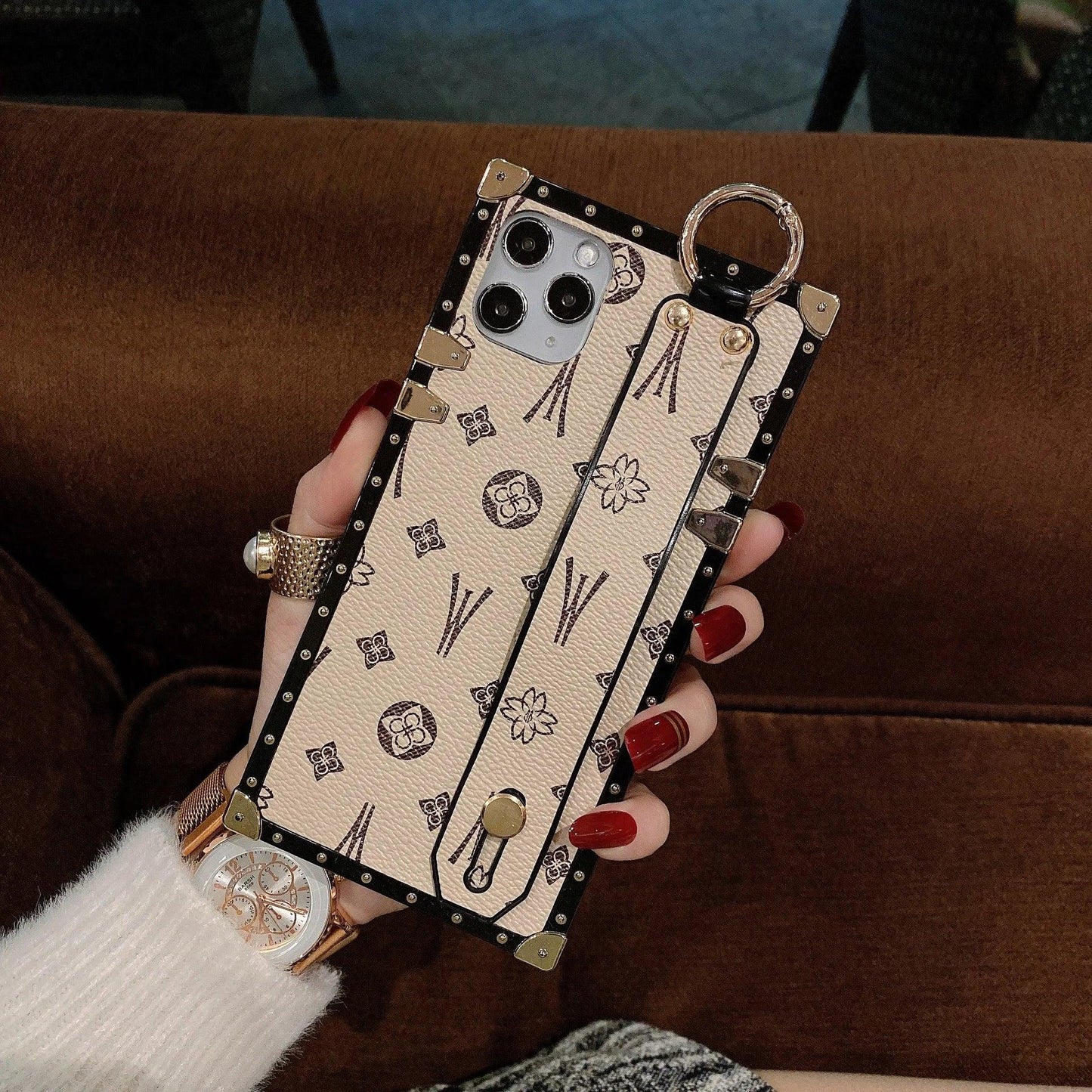 Luxury Leather Wrist Strap iPhone Case - Vélanoworld