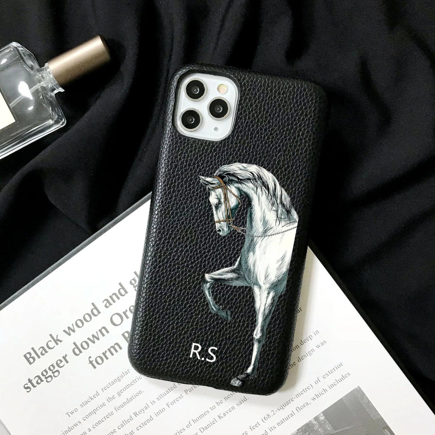Personalised Leather Horse iPhone Case - Vélanoworld