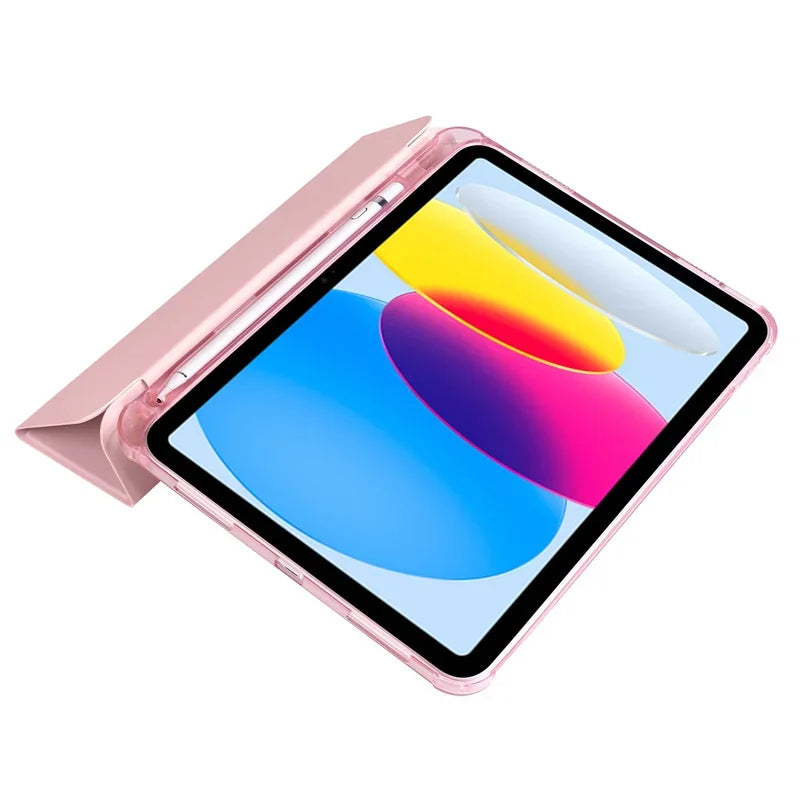 Leather Soft Back Fold Stand iPad Cover with Pen Holder - Vélanoworld