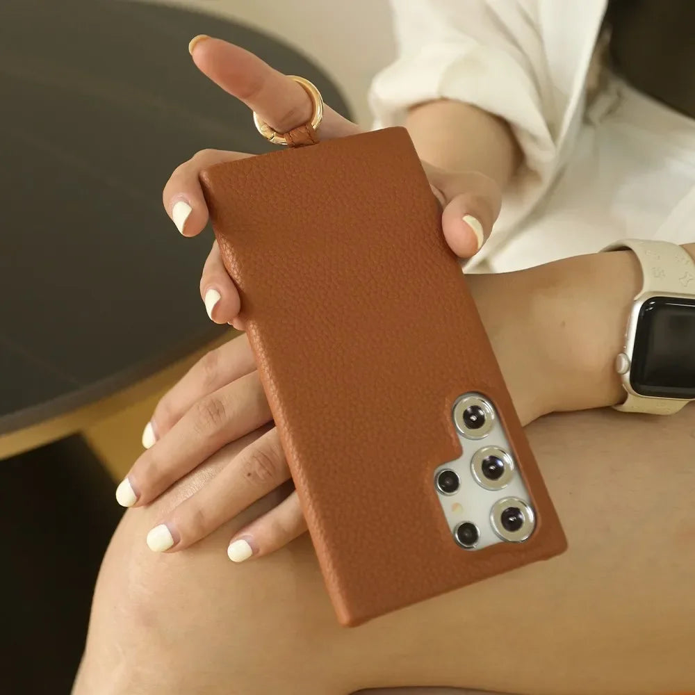 Luxury Leather Crossbody Samsung Case - Vélanoworld