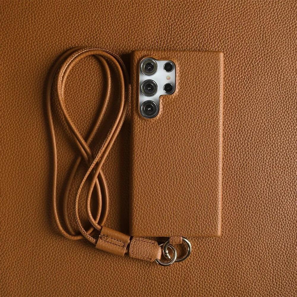 Luxury Leather Crossbody Samsung Case - Vélanoworld