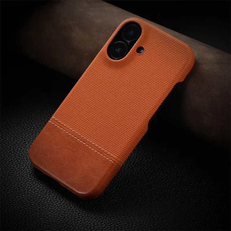 Luxury Linen Leather iPhone Case - Vélanoworld