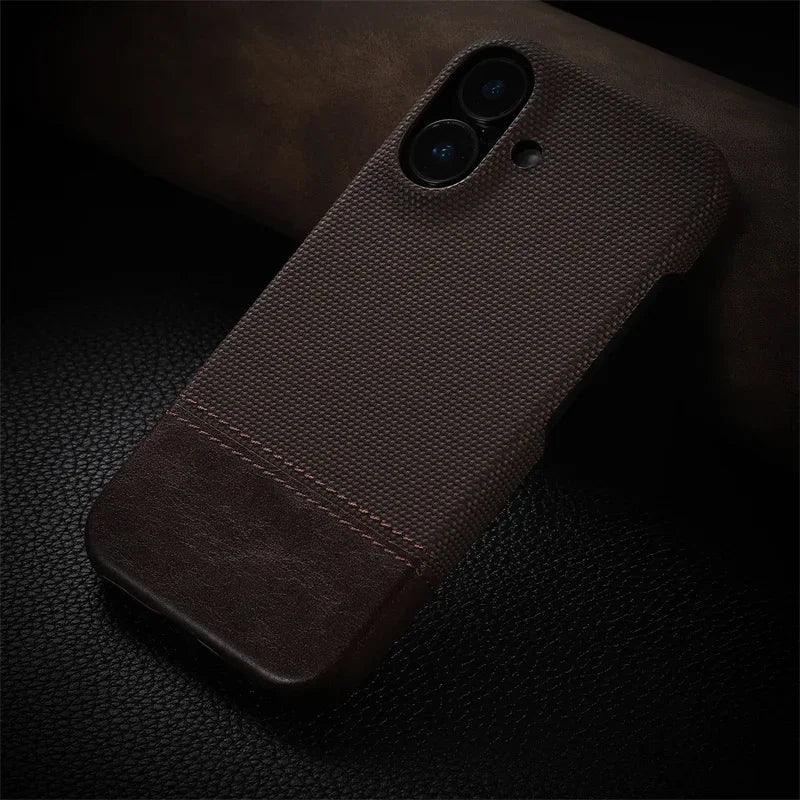 Luxury Linen Leather iPhone Case - Vélanoworld