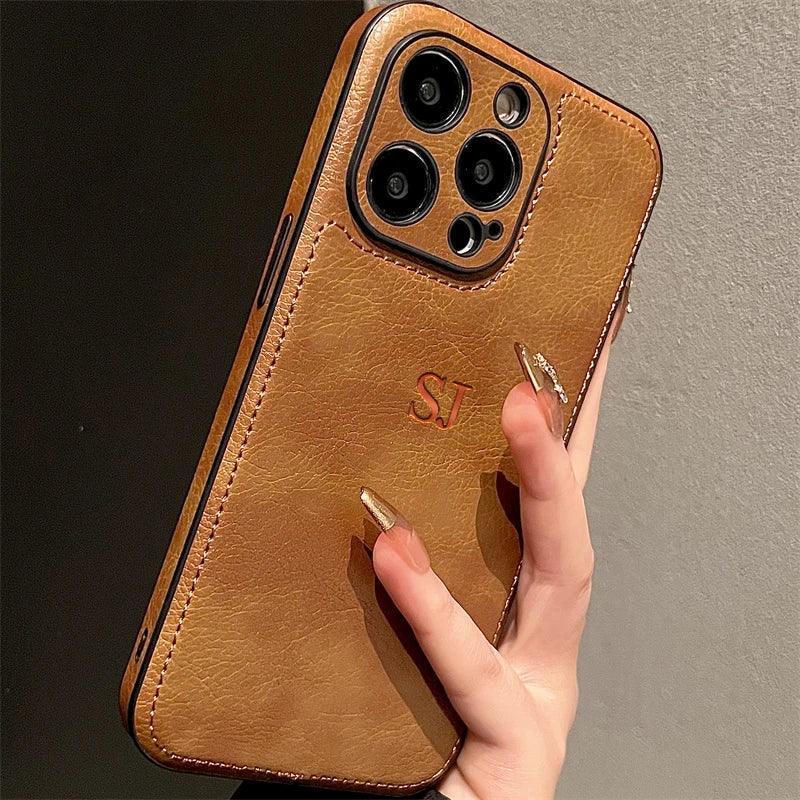 Leather Personalised iPhone Case - Vélanoworld