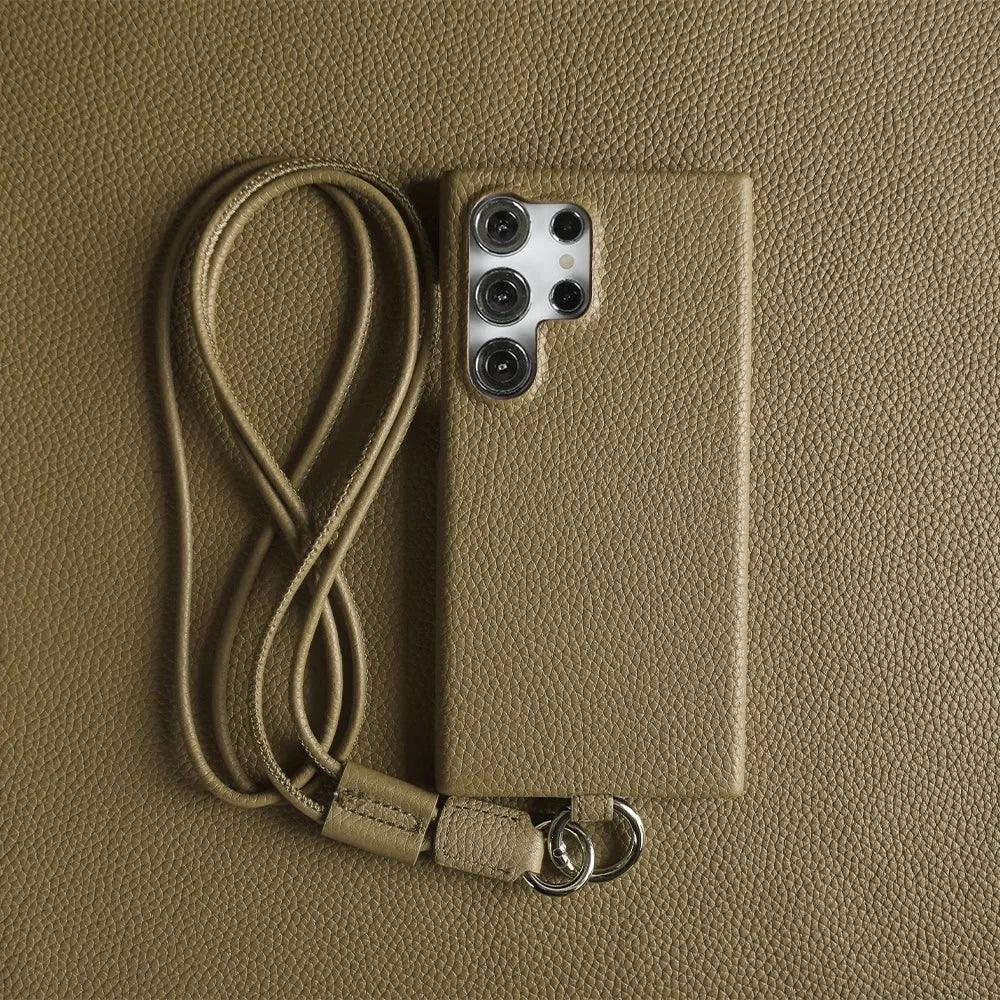 Luxury Leather Crossbody Samsung Case - Vélanoworld