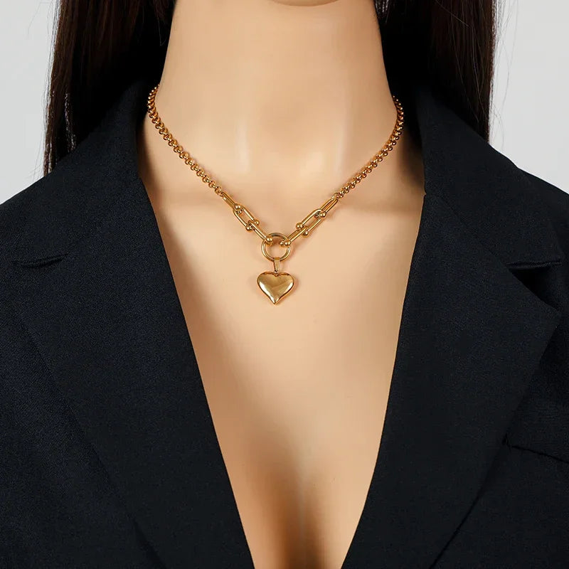 Stainless Steel Heart Pendant Necklace - Vélanoworld