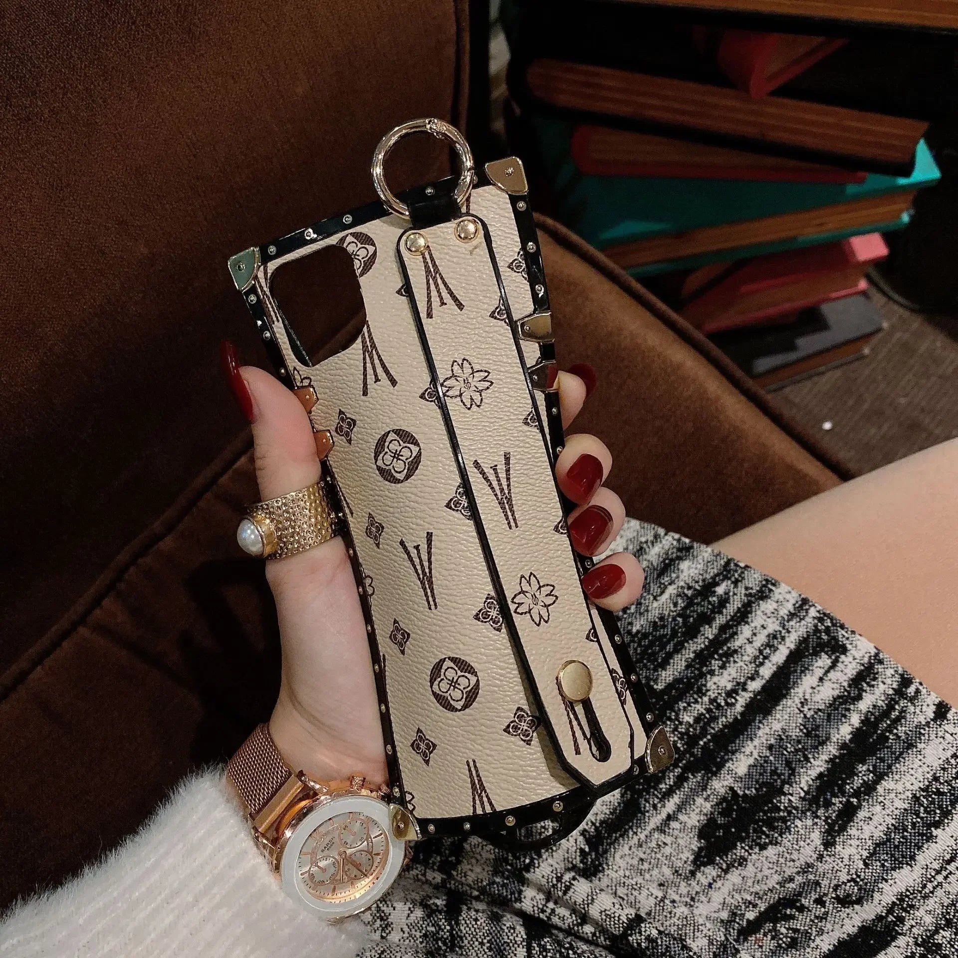 Luxury Leather Wrist Strap iPhone Case - Vélanoworld