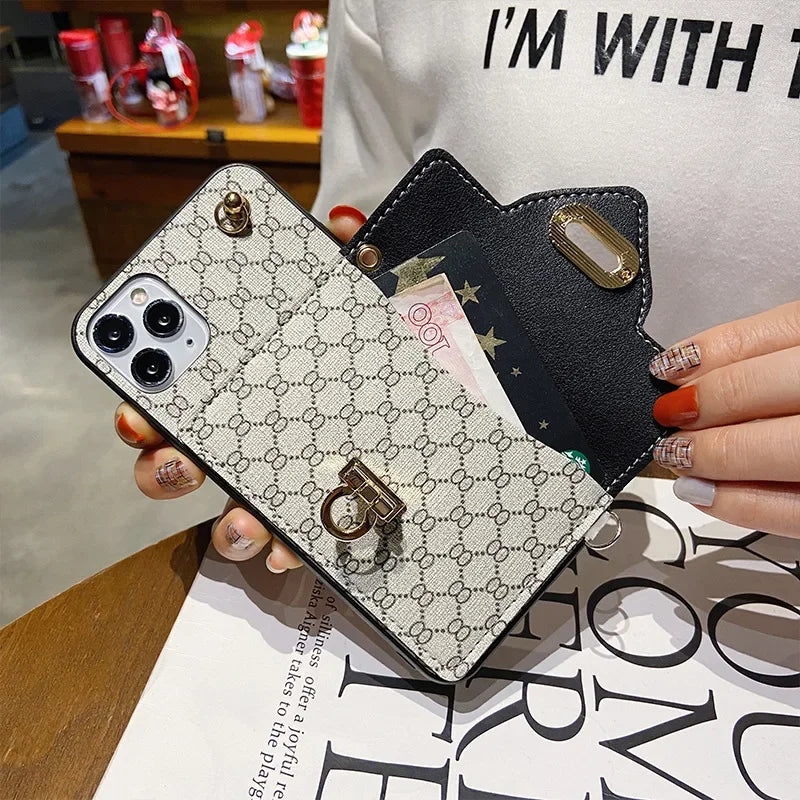 Luxury Fashion Leather Crossbody Wallet Phone Case - Vélanoworld