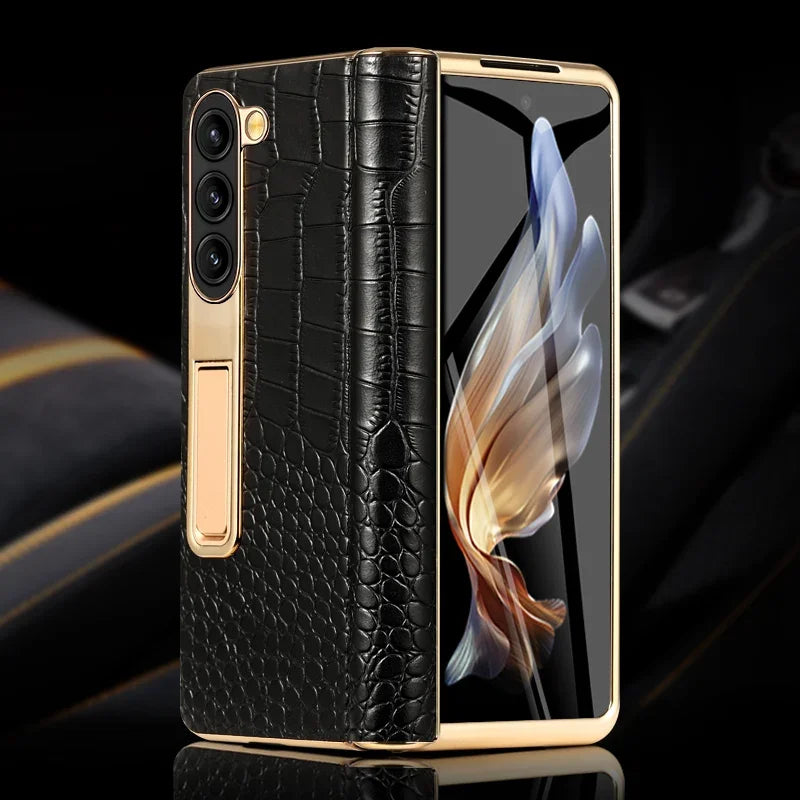 Premium Cowhide Leather Samsung Galaxy Z Fold Case - Vélanoworld