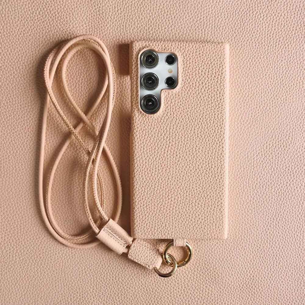 Luxury Leather Crossbody Samsung Case - Vélanoworld