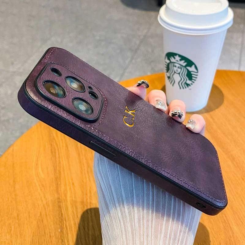 Leather Personalised iPhone Case - Vélanoworld