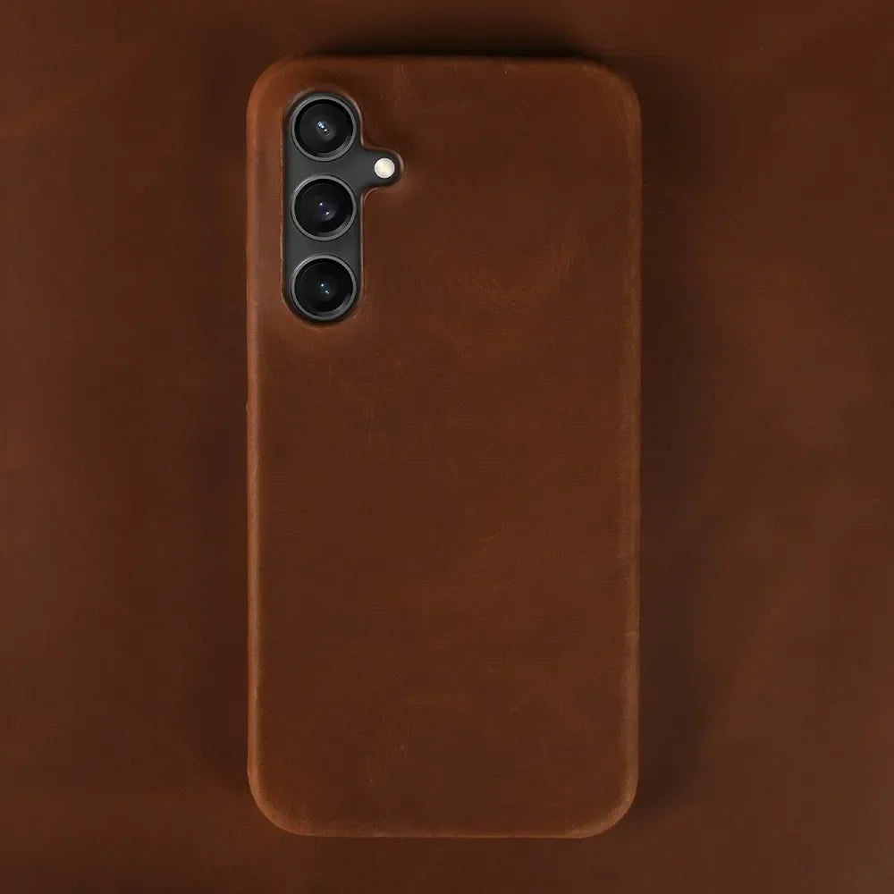 Genuine Leather Case for Samsung Galaxy – Retro Protective Cover - Vélanoworld