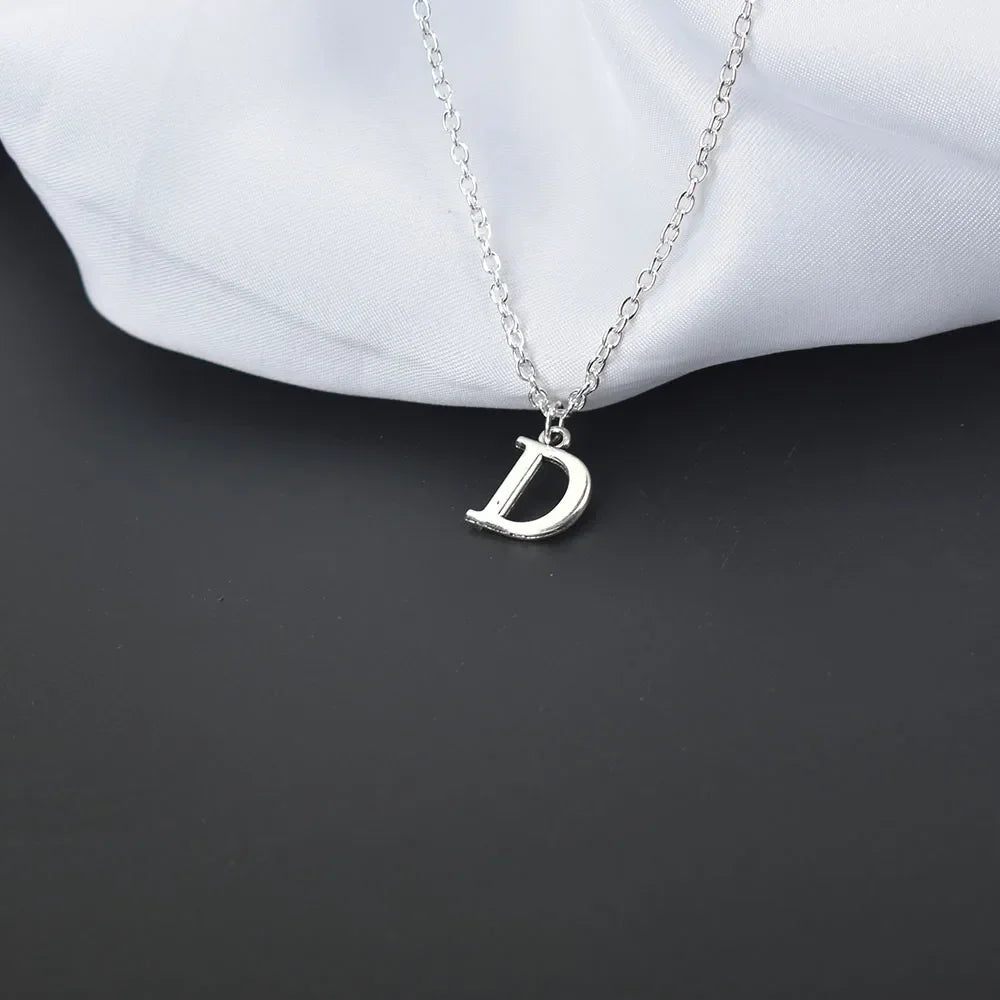 Silver Colour A-Z Alphabet Letter Pendants Necklace for Women - Vélanoworld