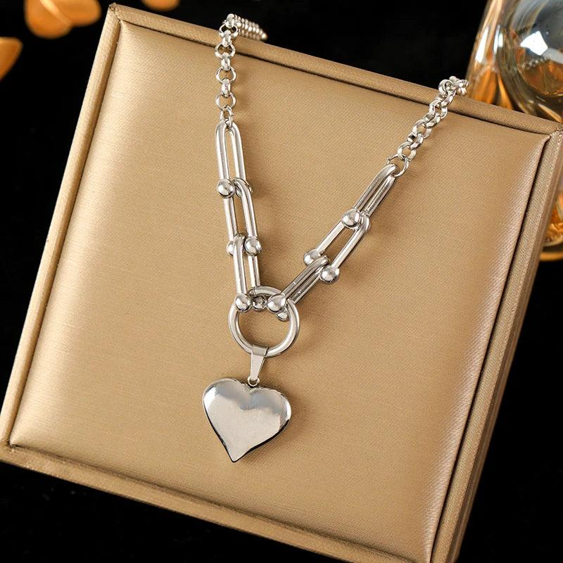 Stainless Steel Heart Pendant Necklace - Vélanoworld