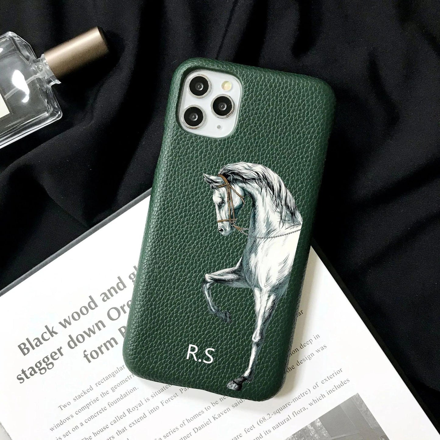 Personalised Leather Horse iPhone Case - Vélanoworld
